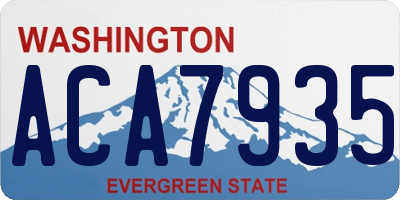 WA license plate ACA7935