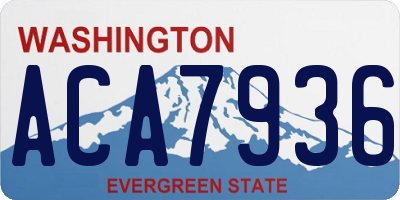 WA license plate ACA7936
