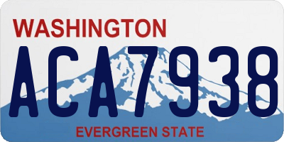 WA license plate ACA7938