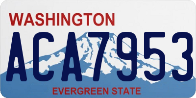 WA license plate ACA7953