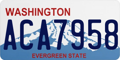 WA license plate ACA7958