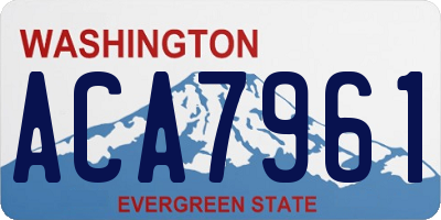 WA license plate ACA7961