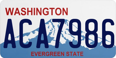 WA license plate ACA7986