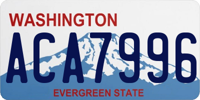 WA license plate ACA7996