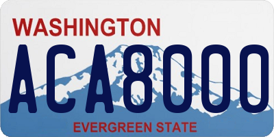 WA license plate ACA8000
