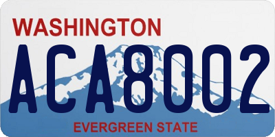 WA license plate ACA8002