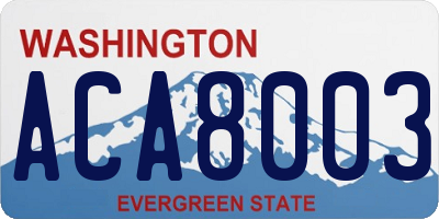WA license plate ACA8003