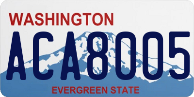 WA license plate ACA8005