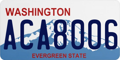 WA license plate ACA8006