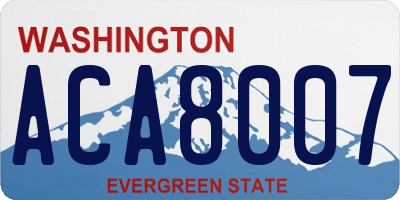 WA license plate ACA8007