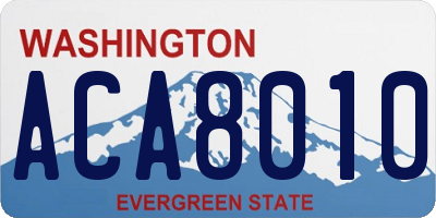 WA license plate ACA8010