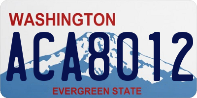 WA license plate ACA8012