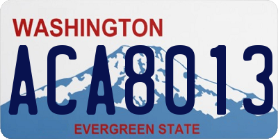 WA license plate ACA8013