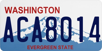 WA license plate ACA8014