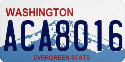 WA license plate ACA8016