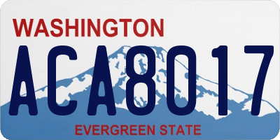 WA license plate ACA8017