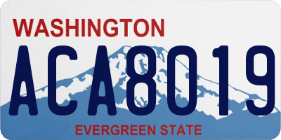 WA license plate ACA8019