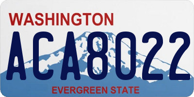 WA license plate ACA8022