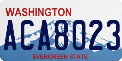 WA license plate ACA8023