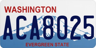 WA license plate ACA8025