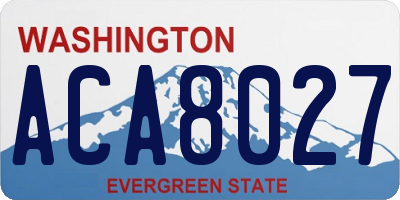 WA license plate ACA8027