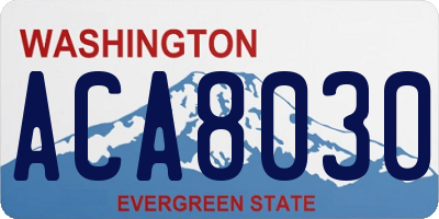 WA license plate ACA8030