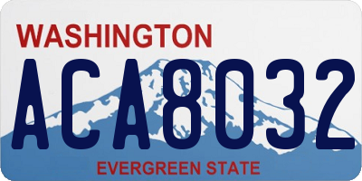 WA license plate ACA8032