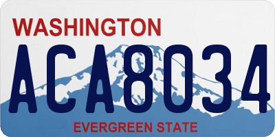 WA license plate ACA8034