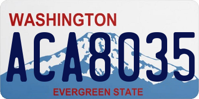 WA license plate ACA8035