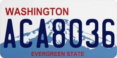 WA license plate ACA8036