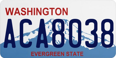 WA license plate ACA8038