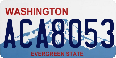 WA license plate ACA8053