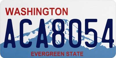 WA license plate ACA8054
