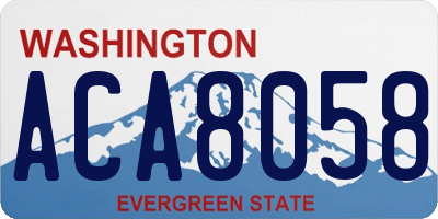WA license plate ACA8058