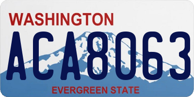WA license plate ACA8063