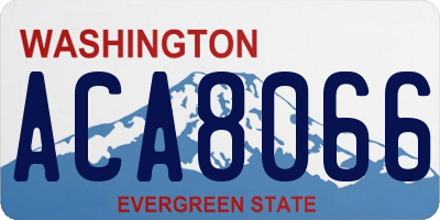 WA license plate ACA8066