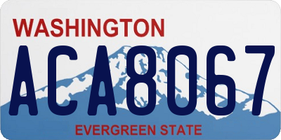WA license plate ACA8067