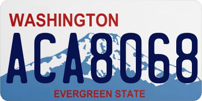 WA license plate ACA8068
