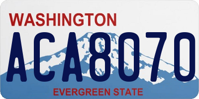 WA license plate ACA8070