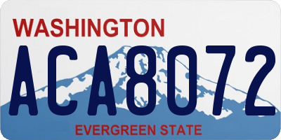 WA license plate ACA8072