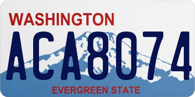 WA license plate ACA8074