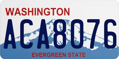 WA license plate ACA8076