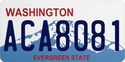 WA license plate ACA8081