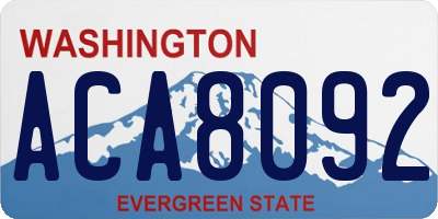 WA license plate ACA8092