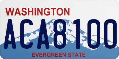 WA license plate ACA8100