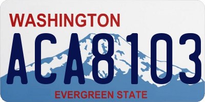 WA license plate ACA8103