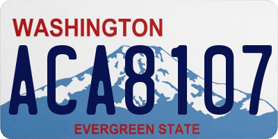 WA license plate ACA8107