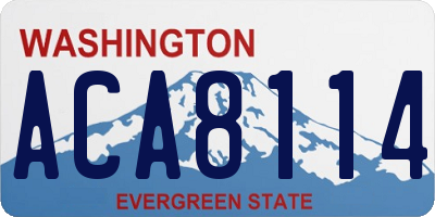 WA license plate ACA8114