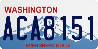 WA license plate ACA8151