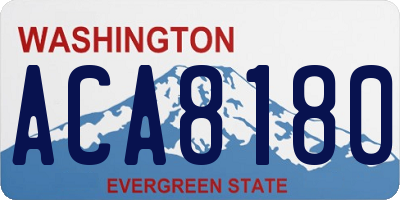 WA license plate ACA8180